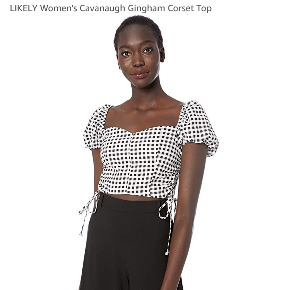 Likely gingham corset crop top